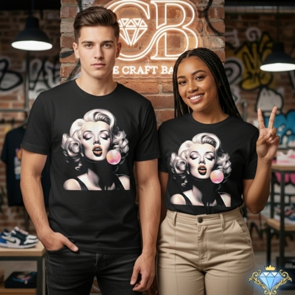 Marilyn Monroe "Bad & Boujee" Halftone Custom DTF Tee – Streetwear Chic – Unisex